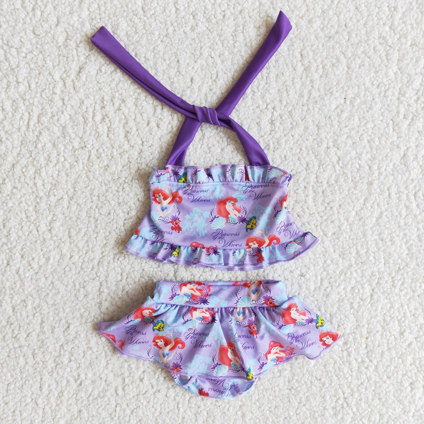 Cute print suspender baby girls summer swimsuit