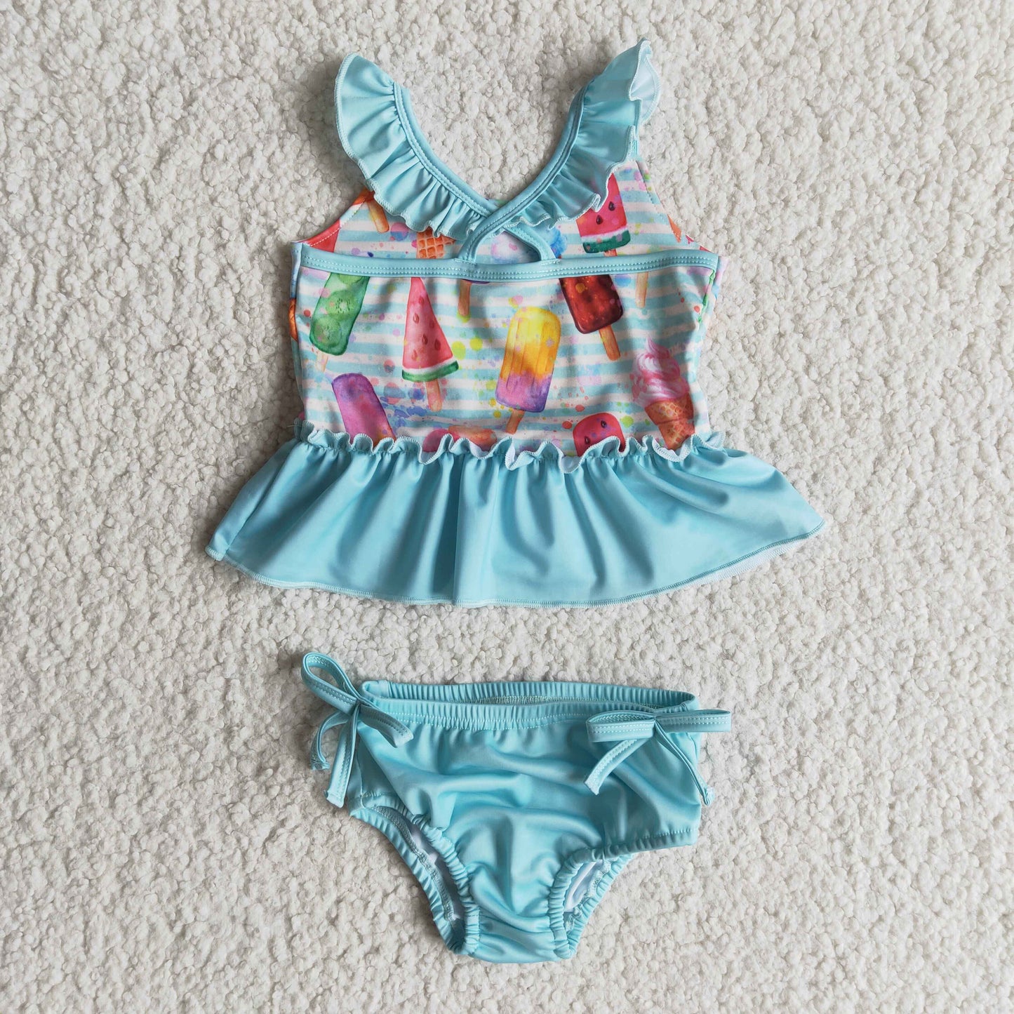 Watermelon Fruit ice cream print baby girls summer swimsuit