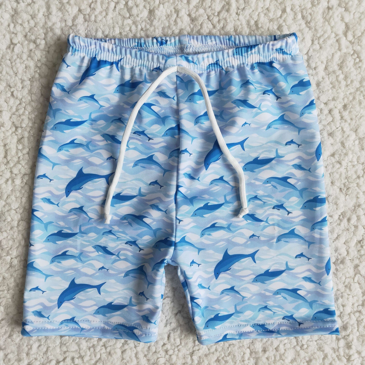 Shark print baby boy summer swim trunks – Western kids clothes