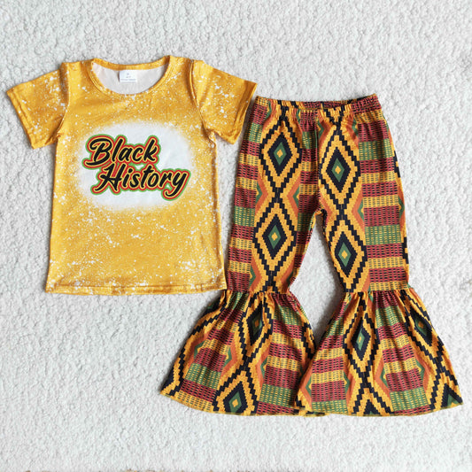 Black history shirt aztec bell bottom pants girls clothes