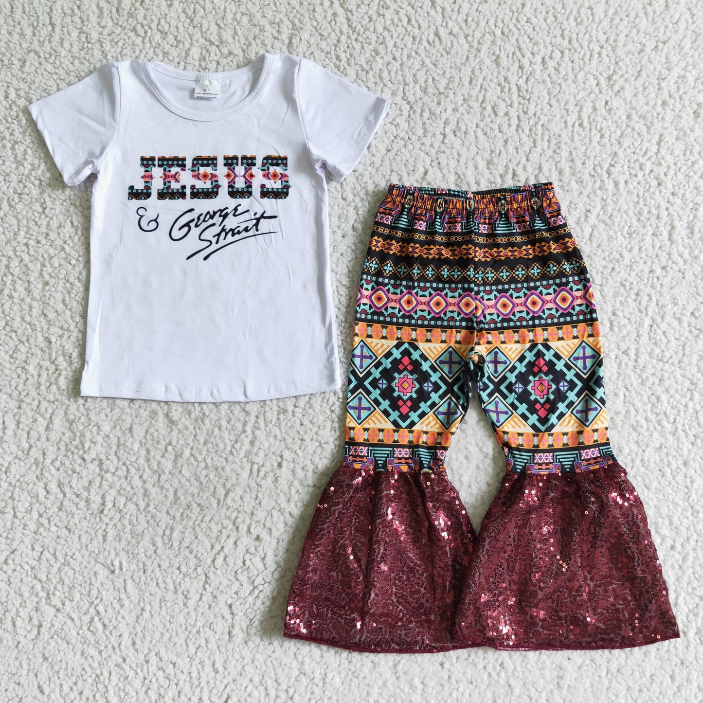 Girl Jesus Aztec Sequin Outfit