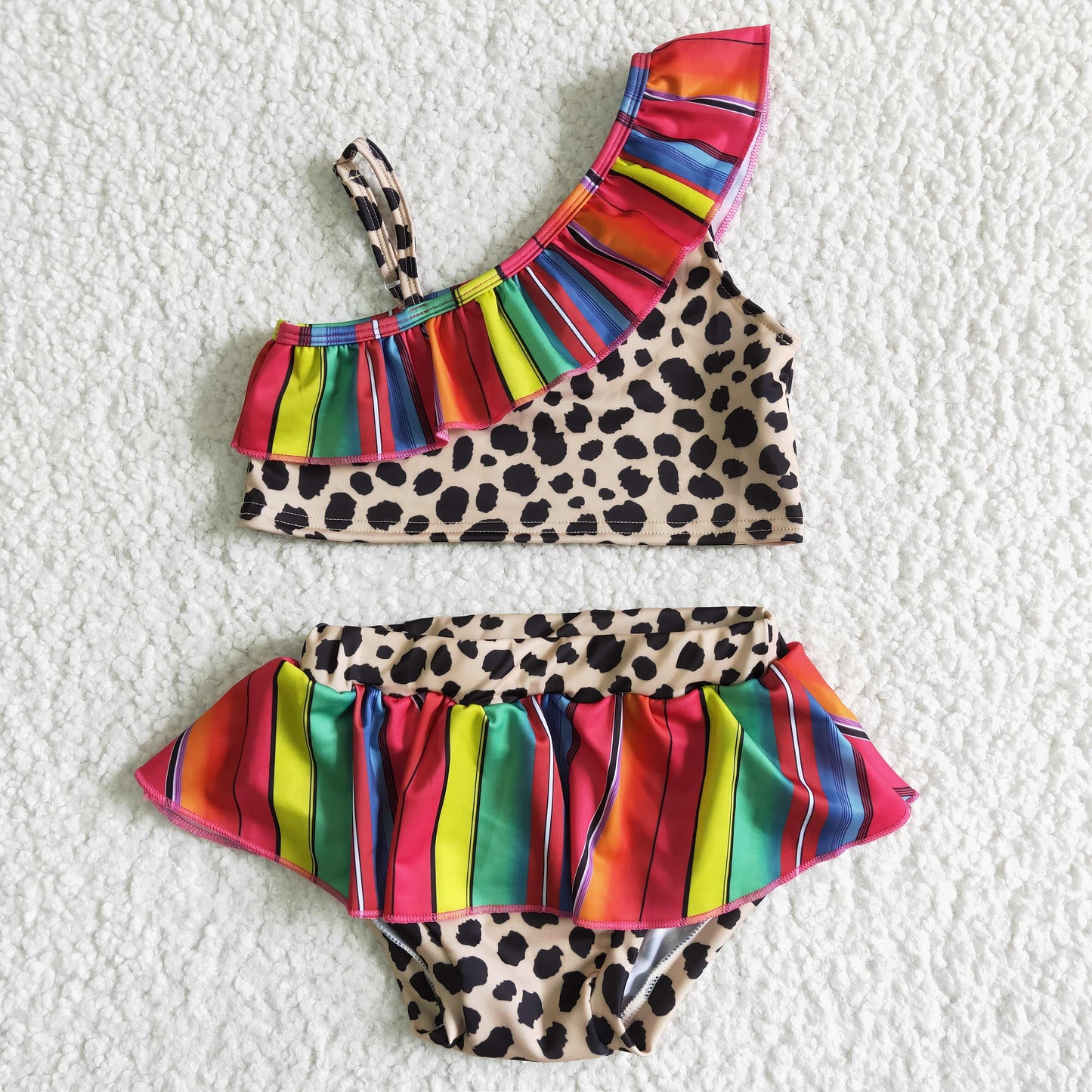 Leopard serape baby girls summer swimsuit