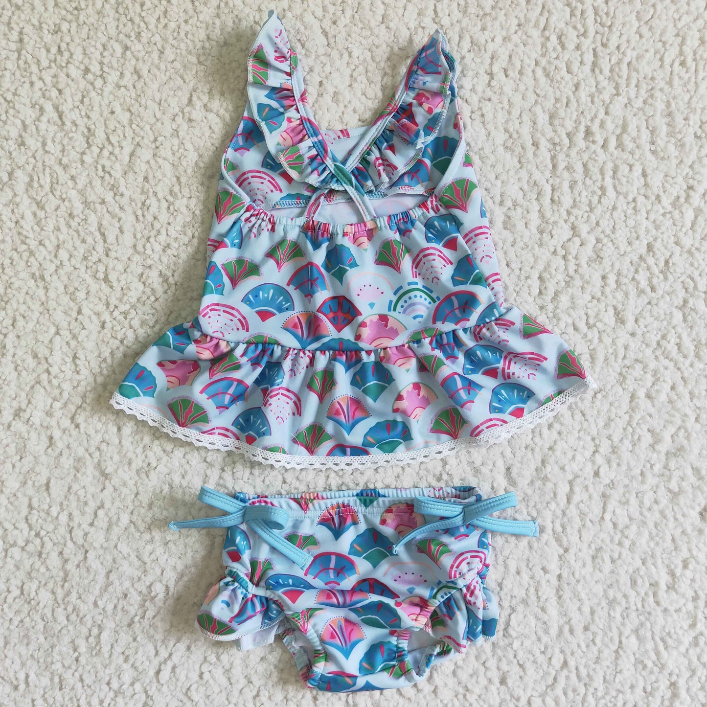 Mermaid scale swim wear baby girls summer swimsuit