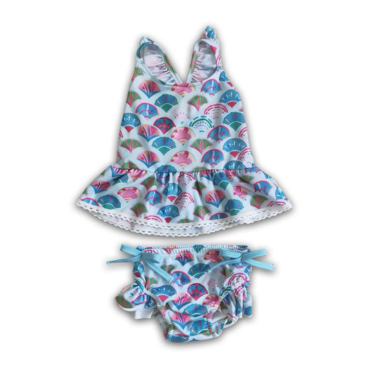 Mermaid scale swim wear baby girls summer swimsuit