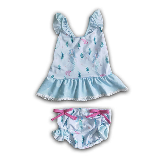 Sea print baby girls summer swimsuit