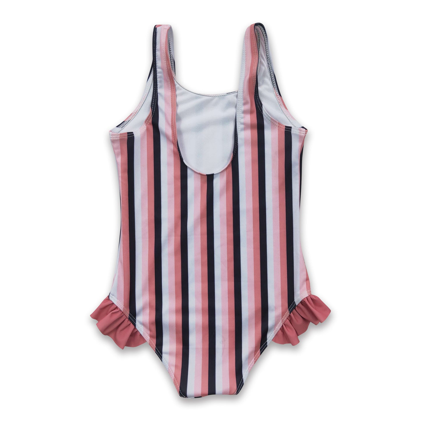 Stripe print lining baby girls summer one pc swimsuit