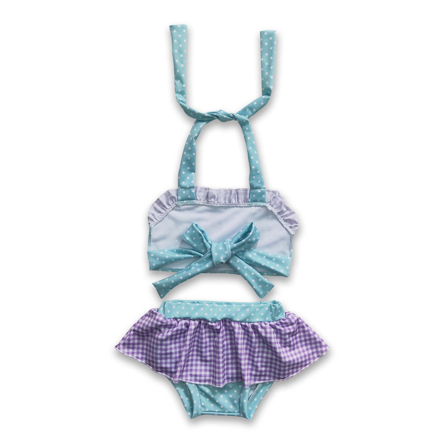 Lavender plaid princess baby girls summer swimsuit