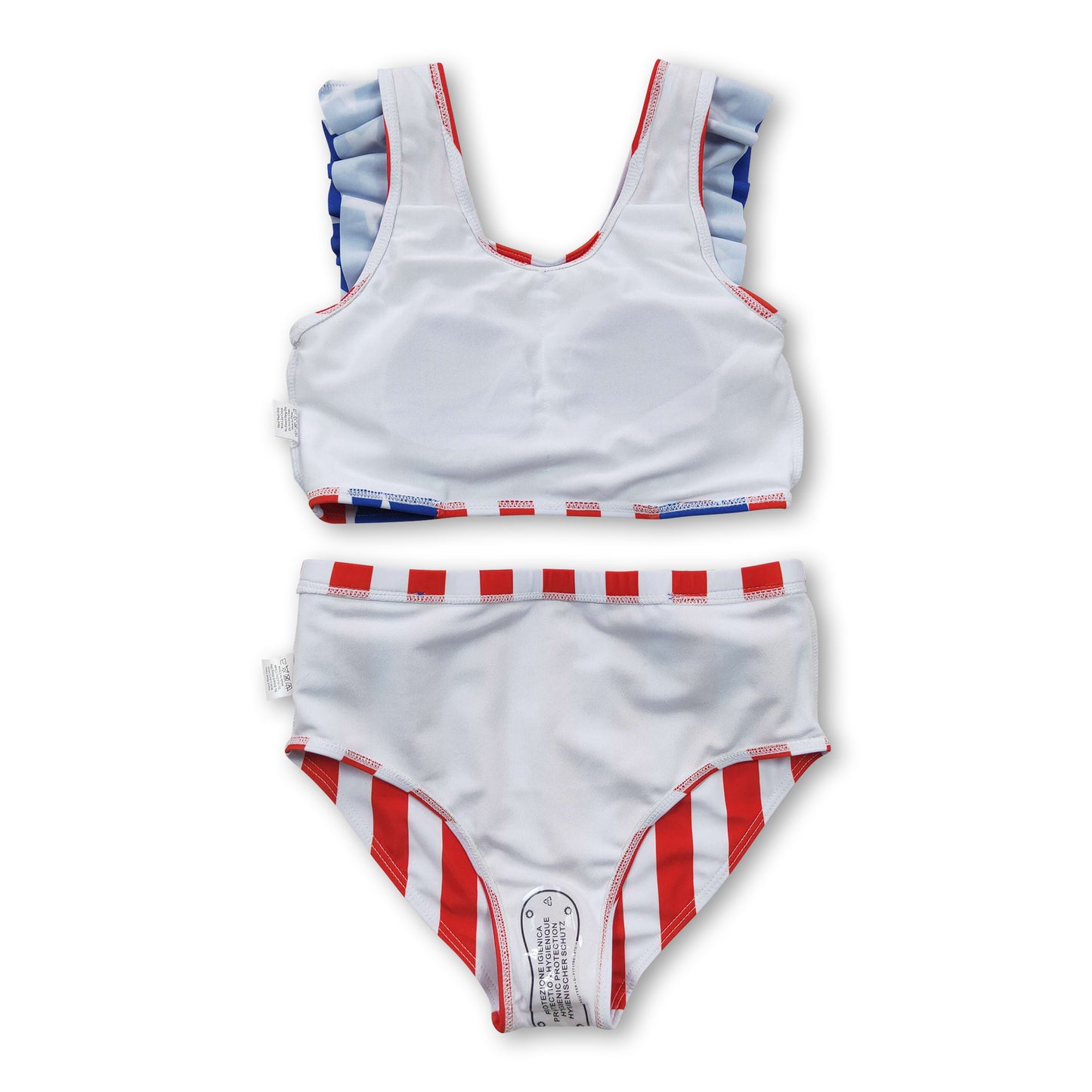 Stars stripe lining baby girls 4th of july swimsuit