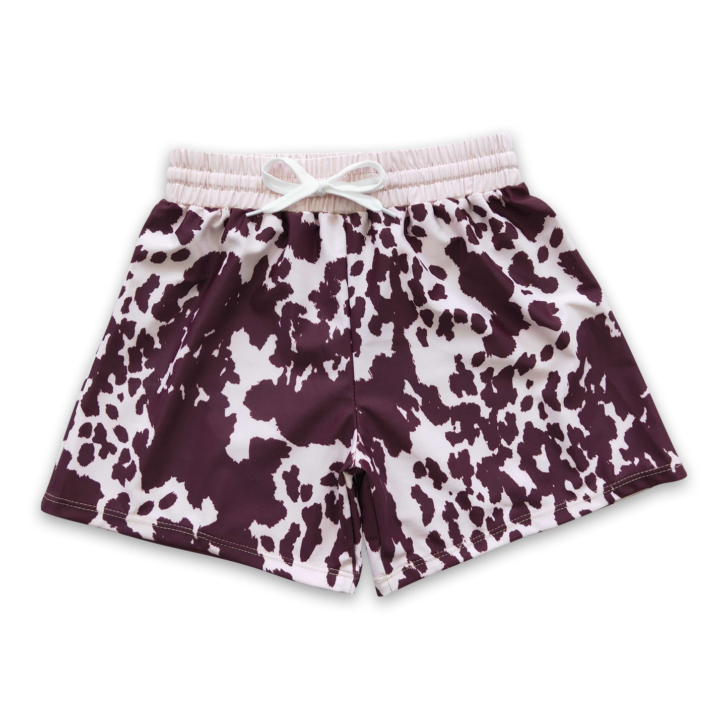 Cow print lining summer boy swim trunks