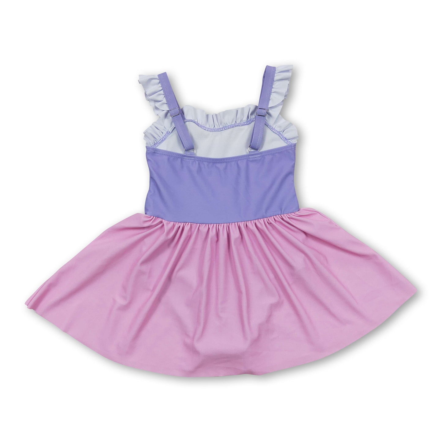 Lavender pink skirt one pc princess baby girls swimwear