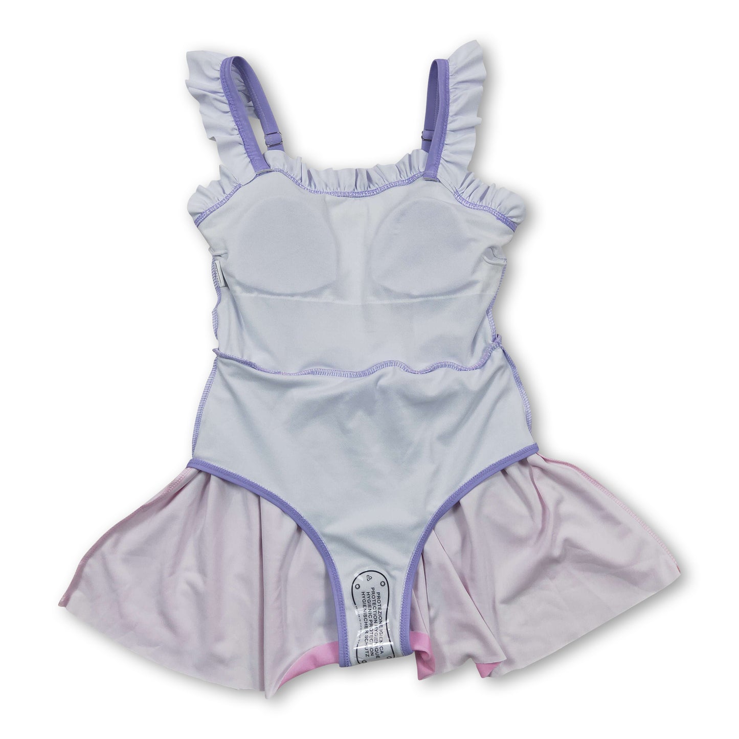 Lavender pink skirt one pc princess baby girls swimwear