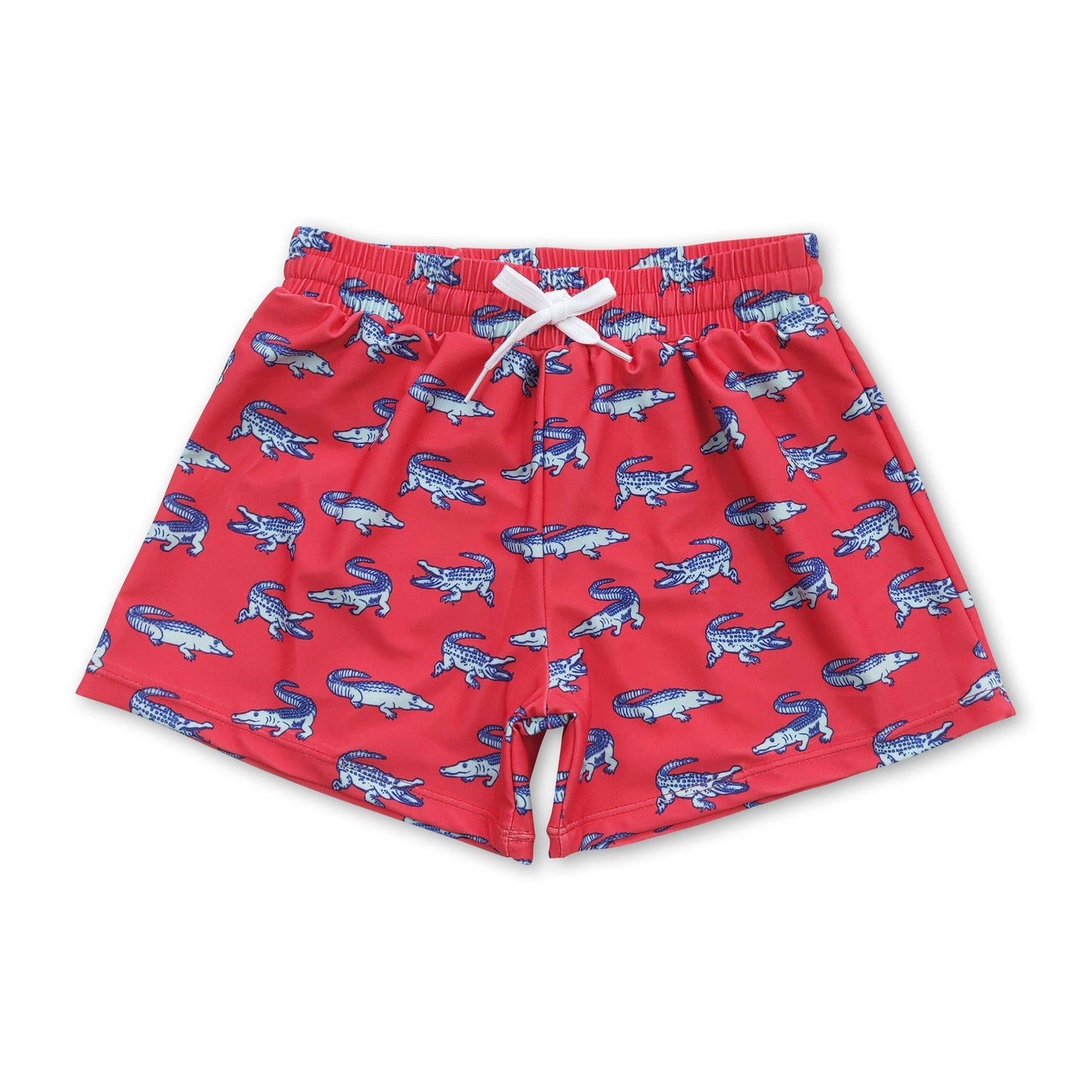 Red crocodule summer boy swim trunks