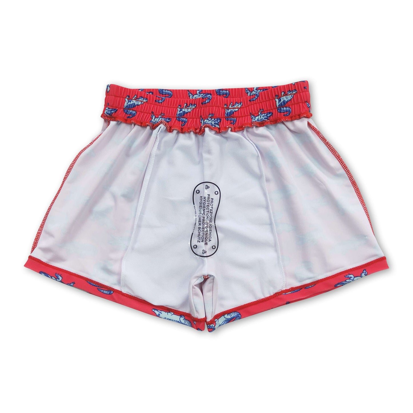 Red crocodule summer boy swim trunks