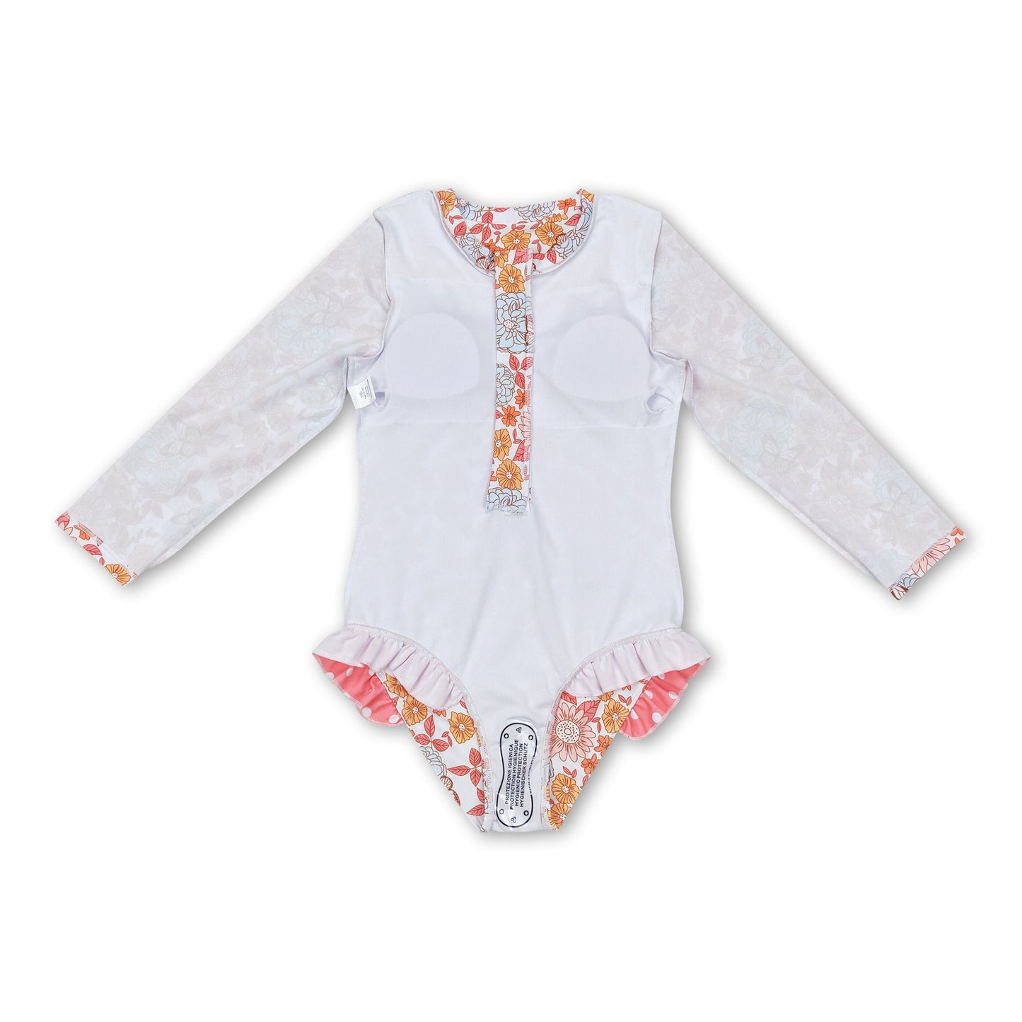 Long sleeves floral butterfly baby girls swimsuit