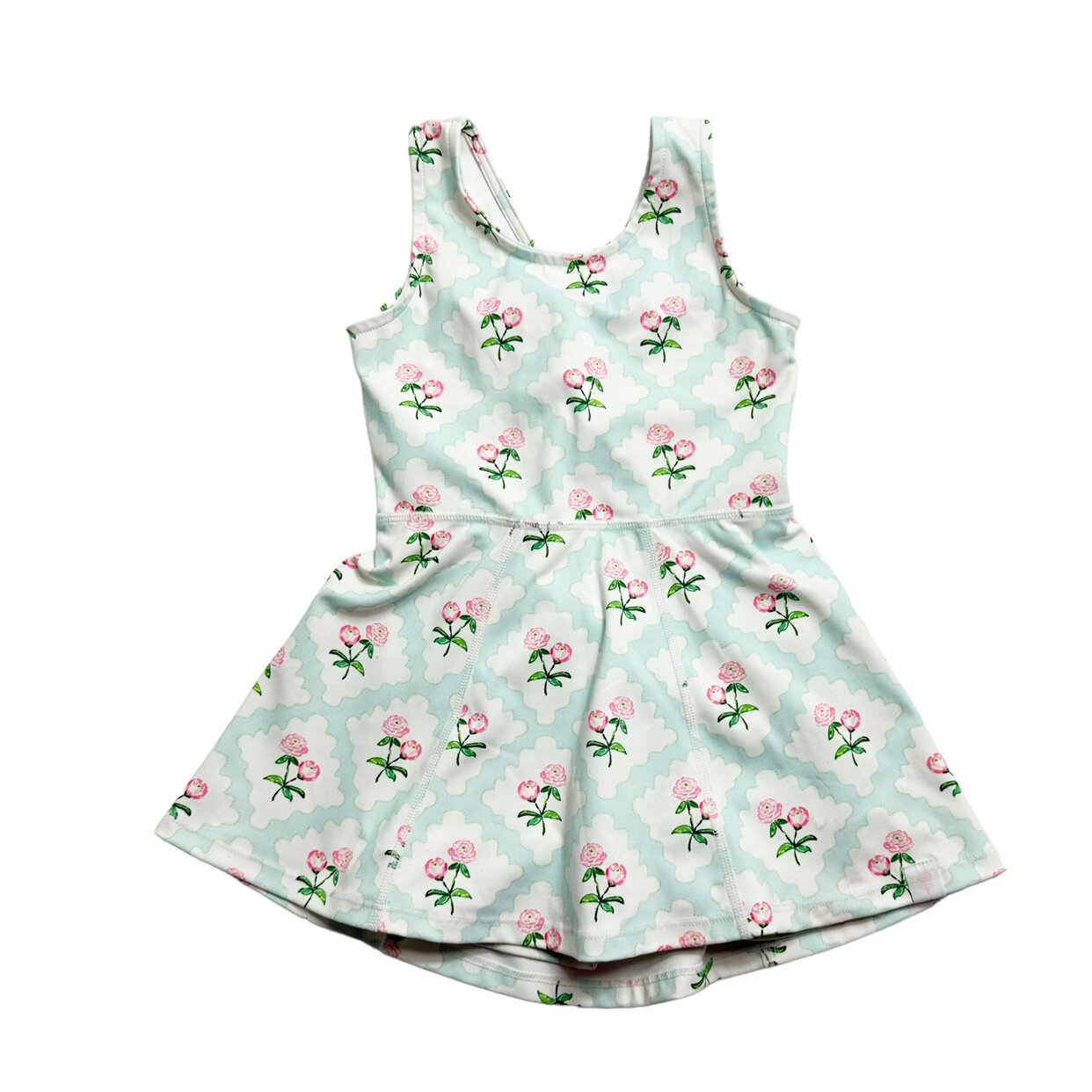 Sleeveless floral baby girls summer swimsuit