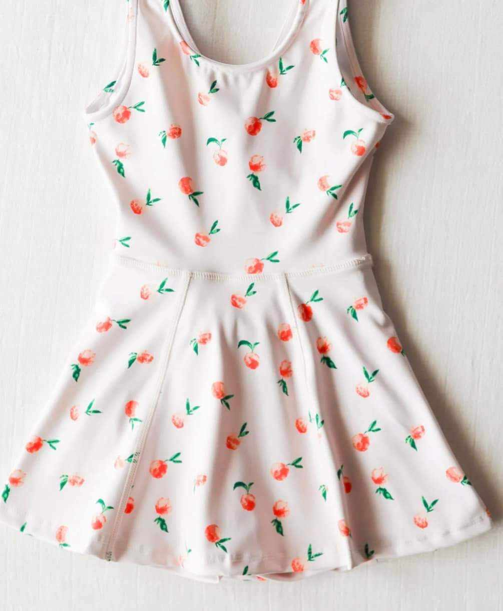 Sleeveless peach baby girls swimsuit