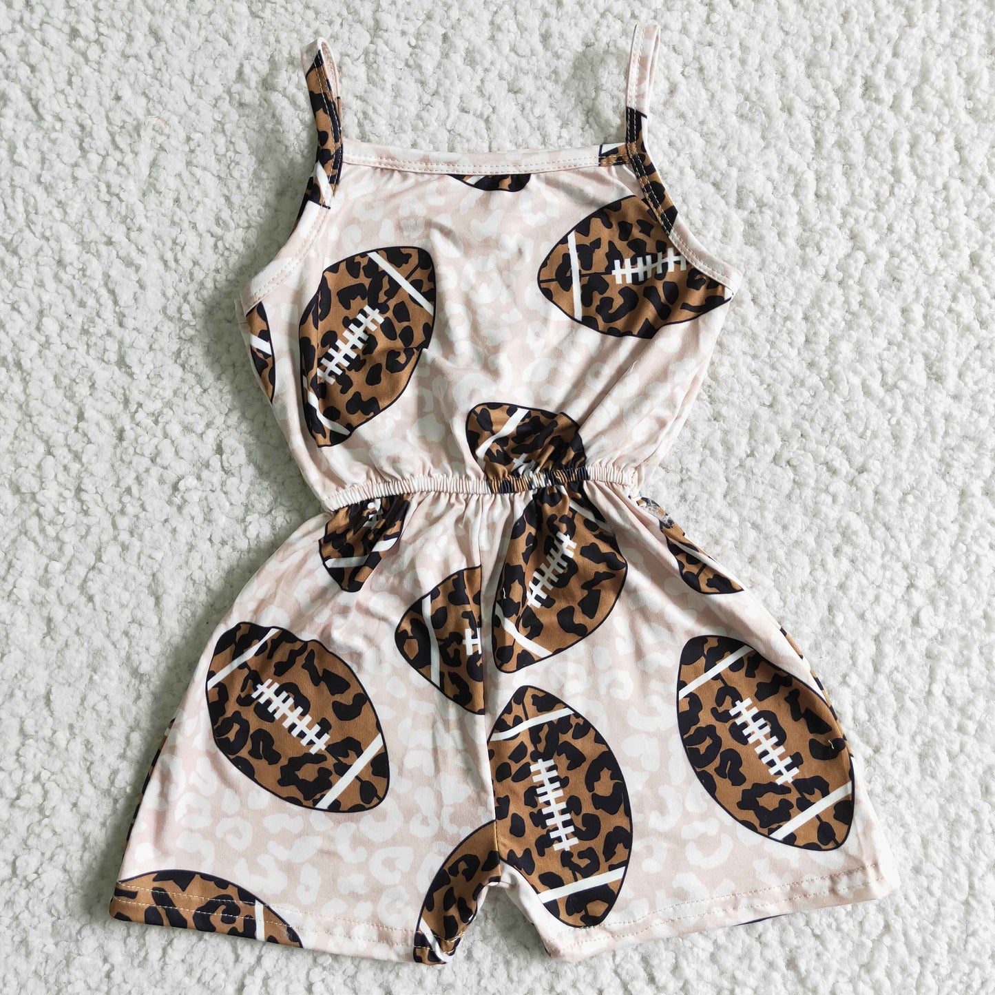 Leopard football sleeveless jumper girls jumpsuit