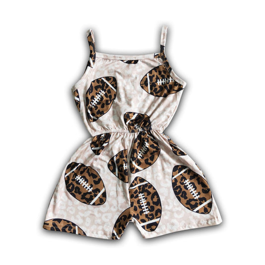 Leopard football sleeveless jumper girls jumpsuit