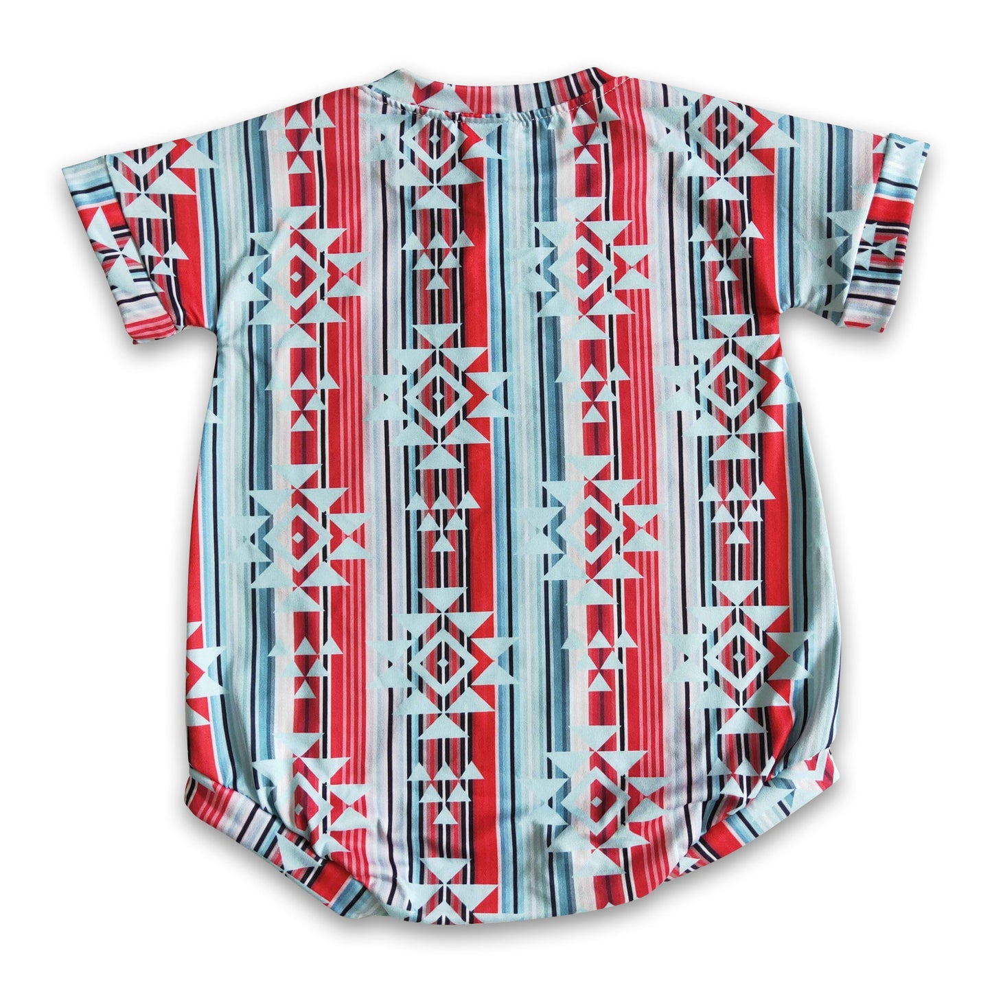 Bull skull aztec short sleeves baby girls romper