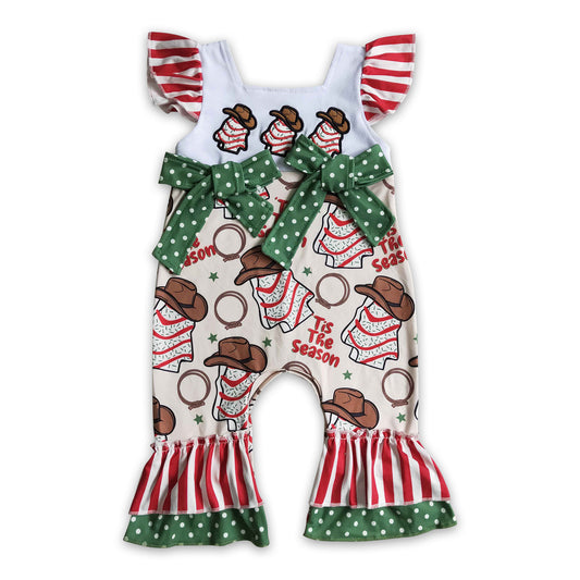 Cake embroidery 'Tis the season baby girls Christmas romper