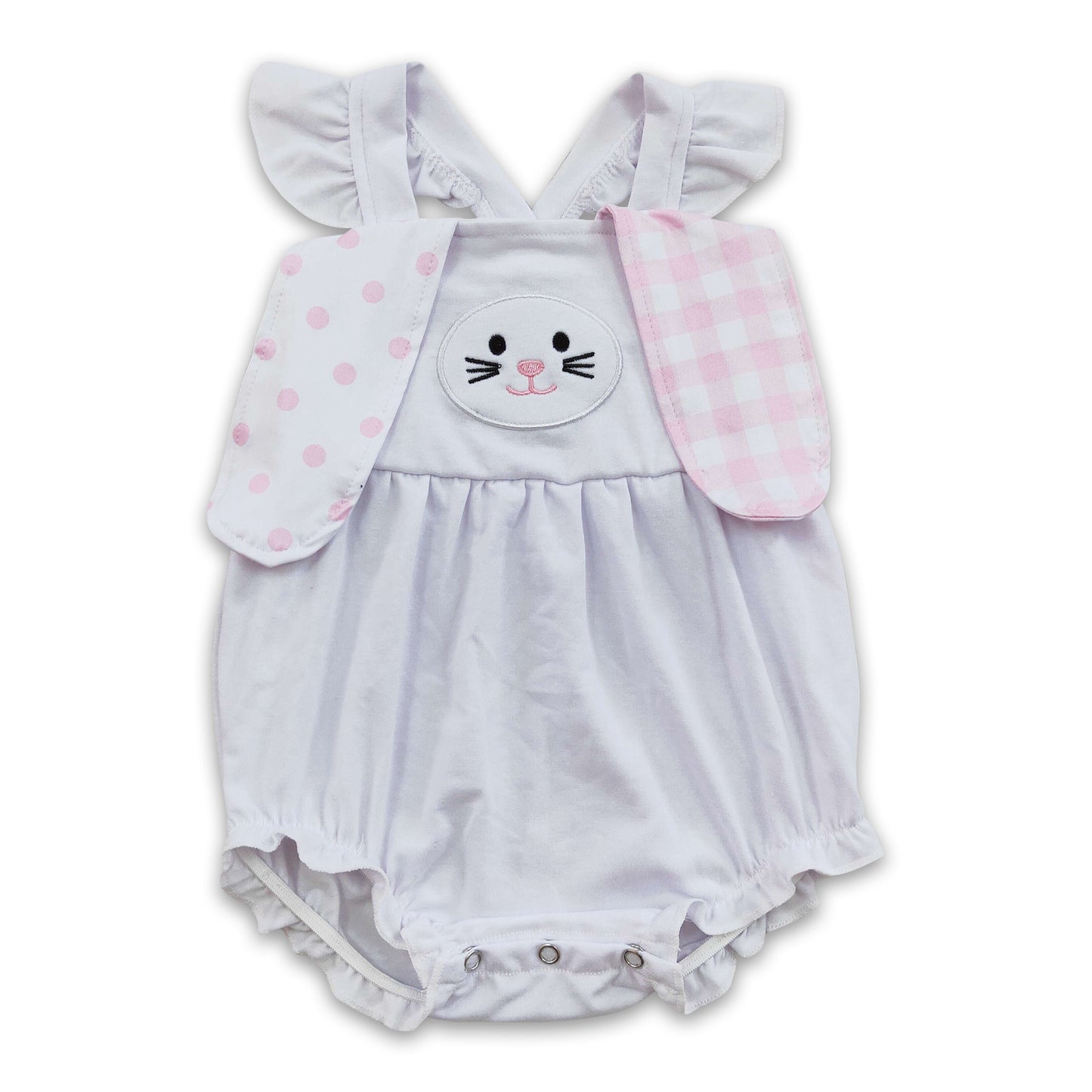 Bunny ears cute baby girls easter romper