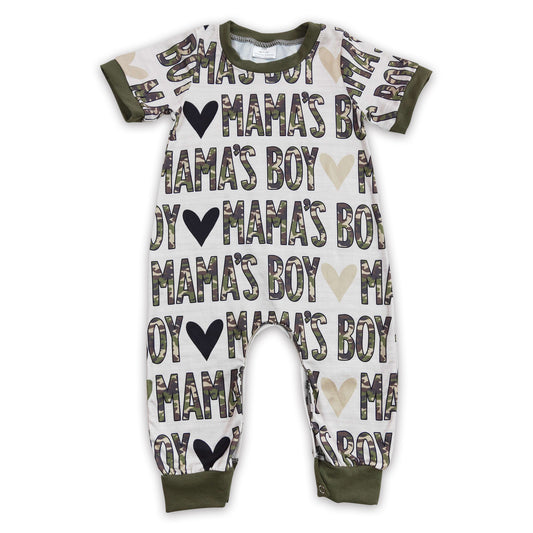 Mama's boy camo short sleeves baby kids romper