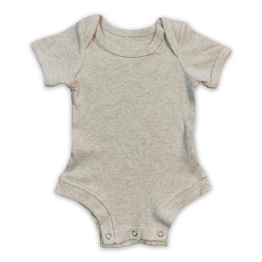 Light grey short sleeves cotton baby kids romper