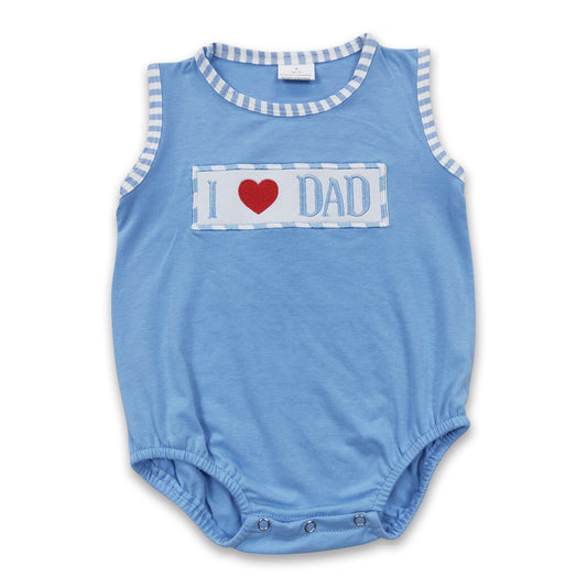 I love DAD stripe baby boy father's day romper