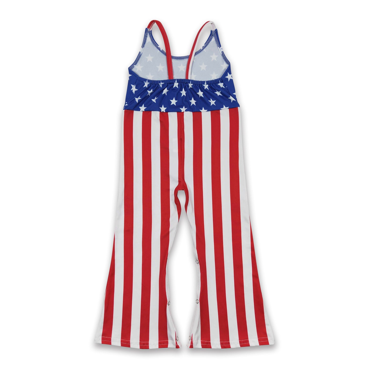 Stars stripe sleeveless baby girls 4th of july jumpsuit