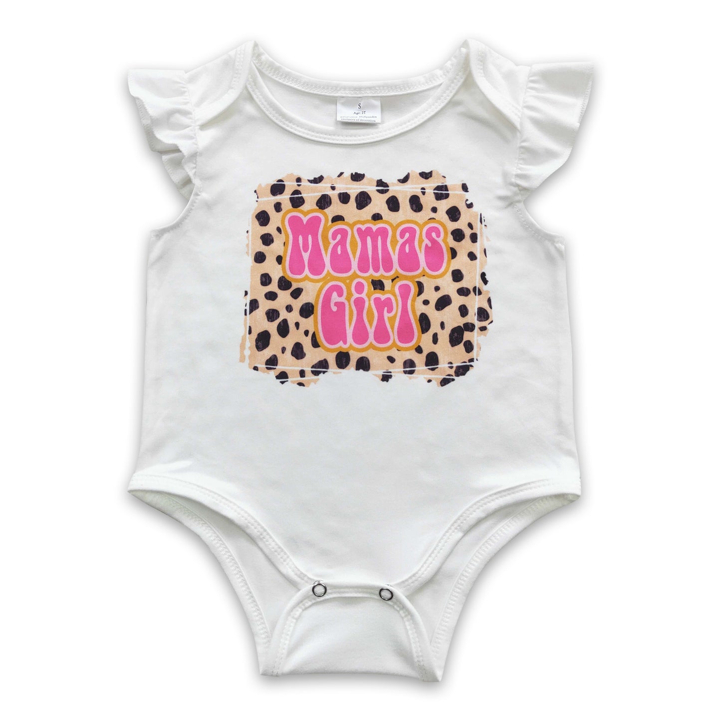 Mama's girl leopard baby girls romper