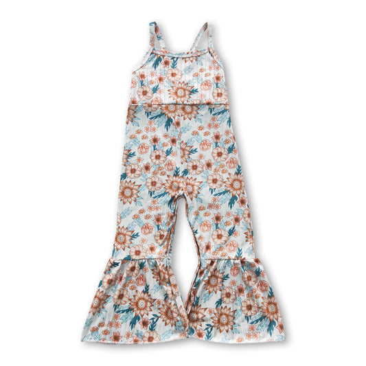 Floral sleeveless baby girls jumpsuit