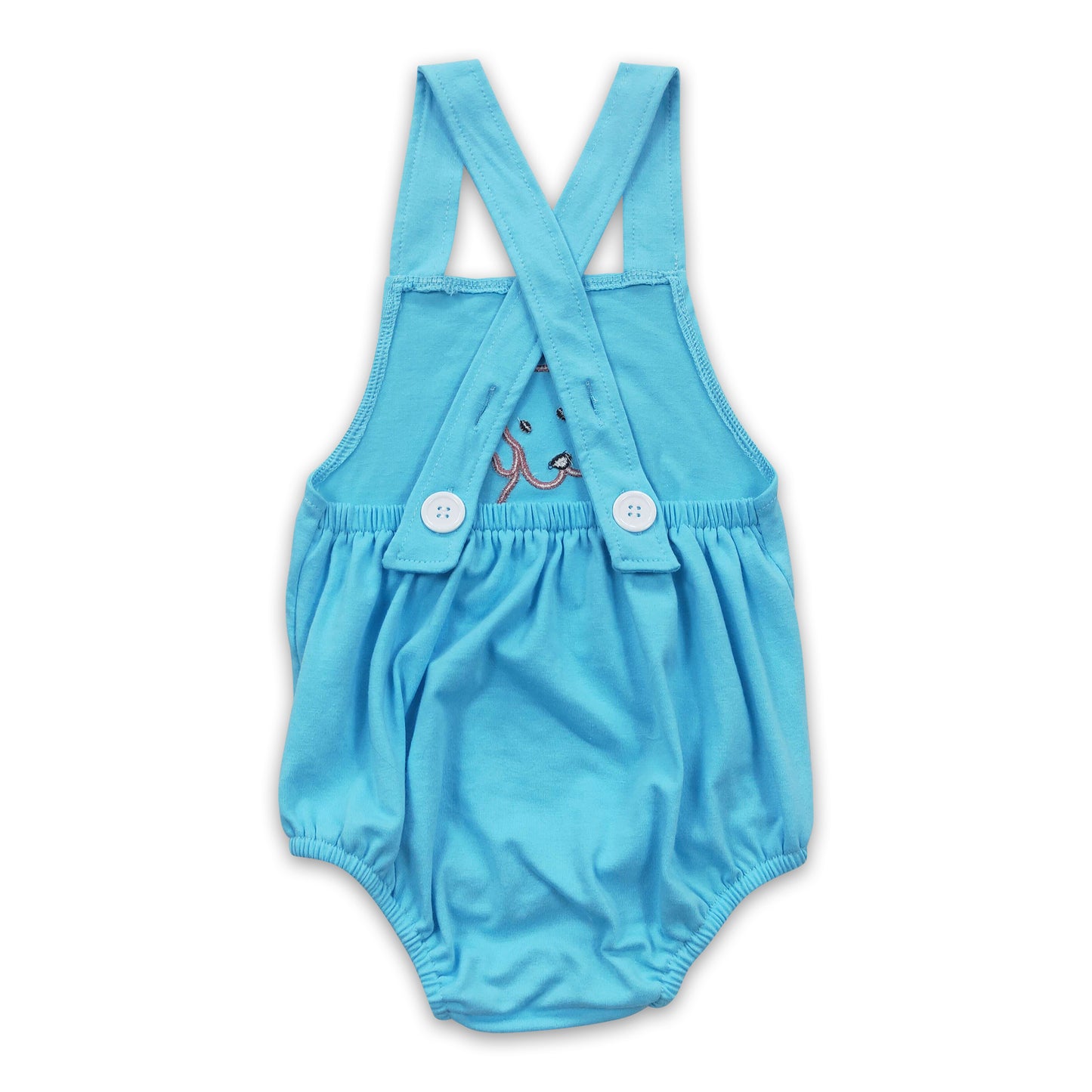 Blue dog embroidery cute baby boy romper