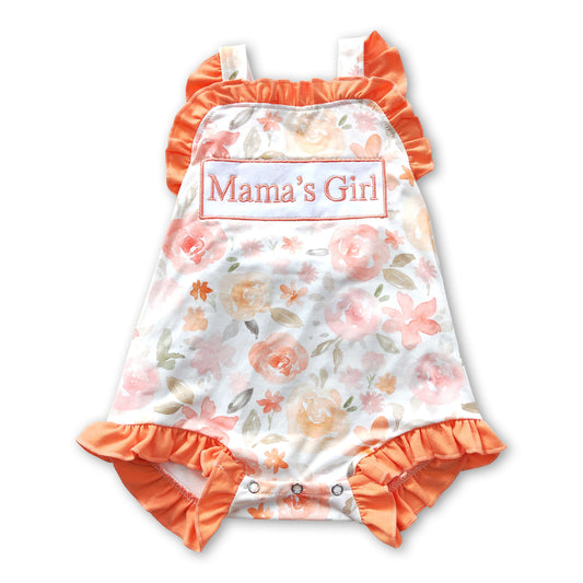 Mama's girl floral mother's day baby girls romper