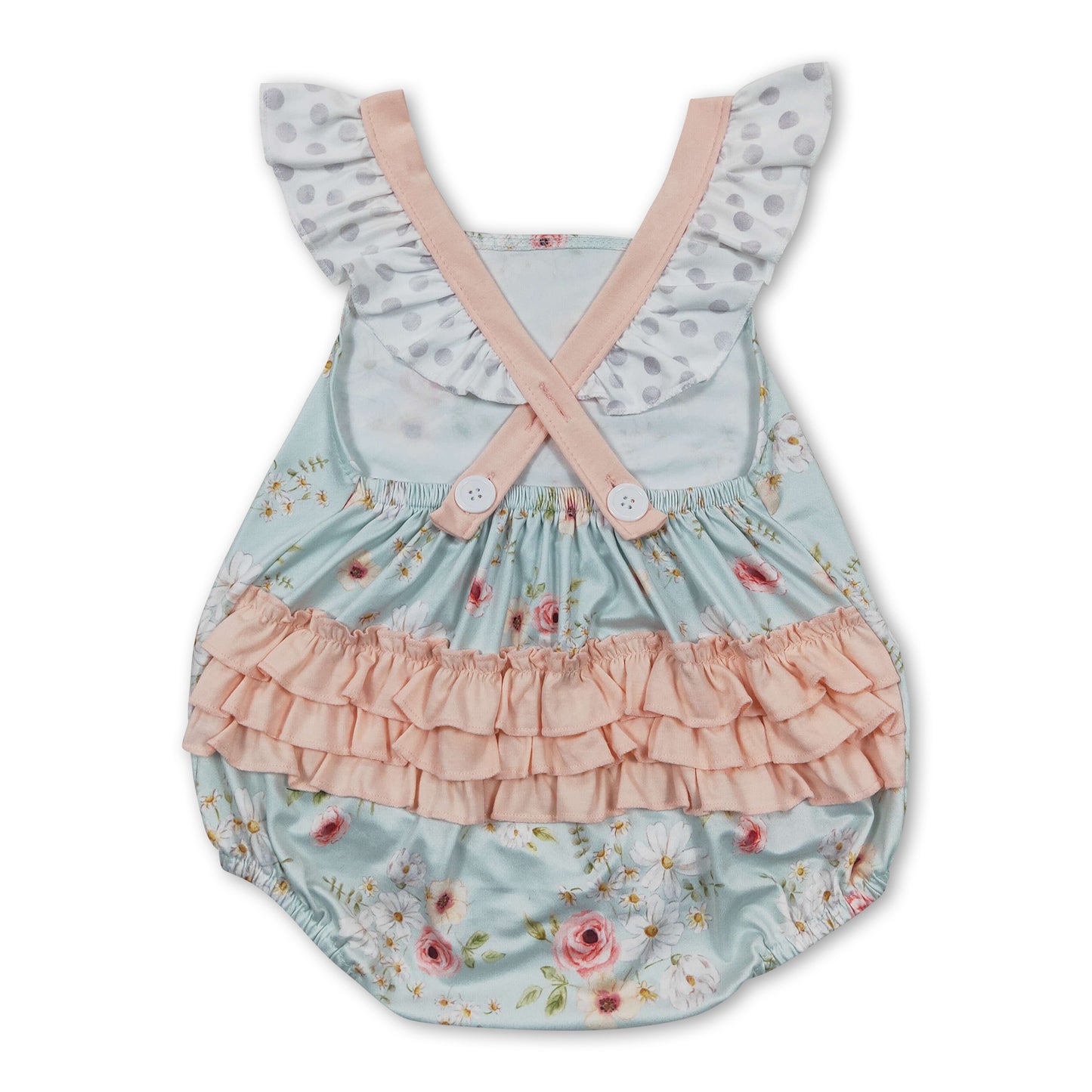 Floral bubbles baby girls spring romper