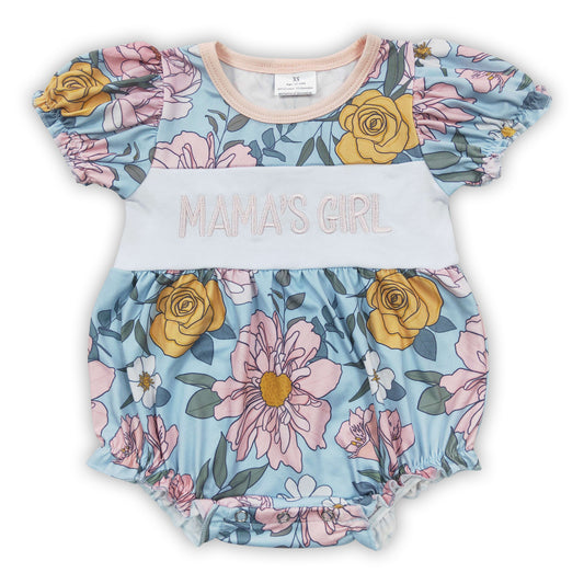 Mama's girls short sleeves floral baby girls mother's day romper