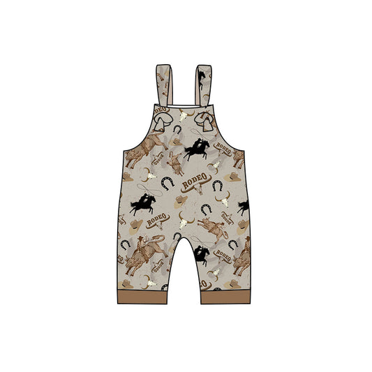 Sleeveless rodeo bull skull baby boy romper