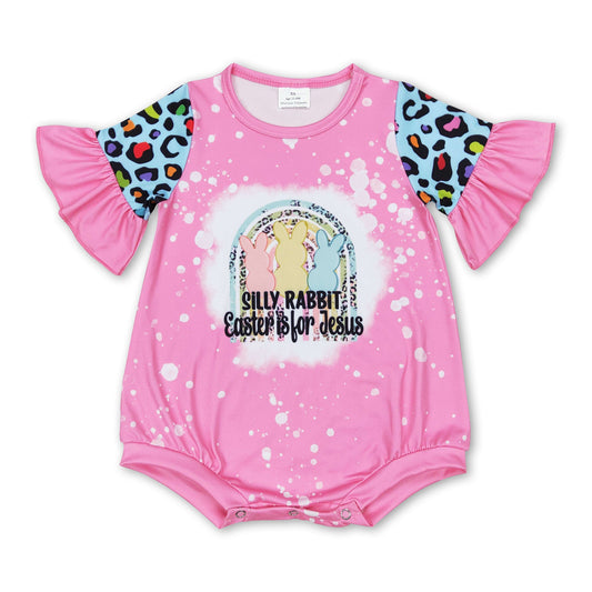 silly rabbit jesus is for jesus leopard rainbow baby easter romper