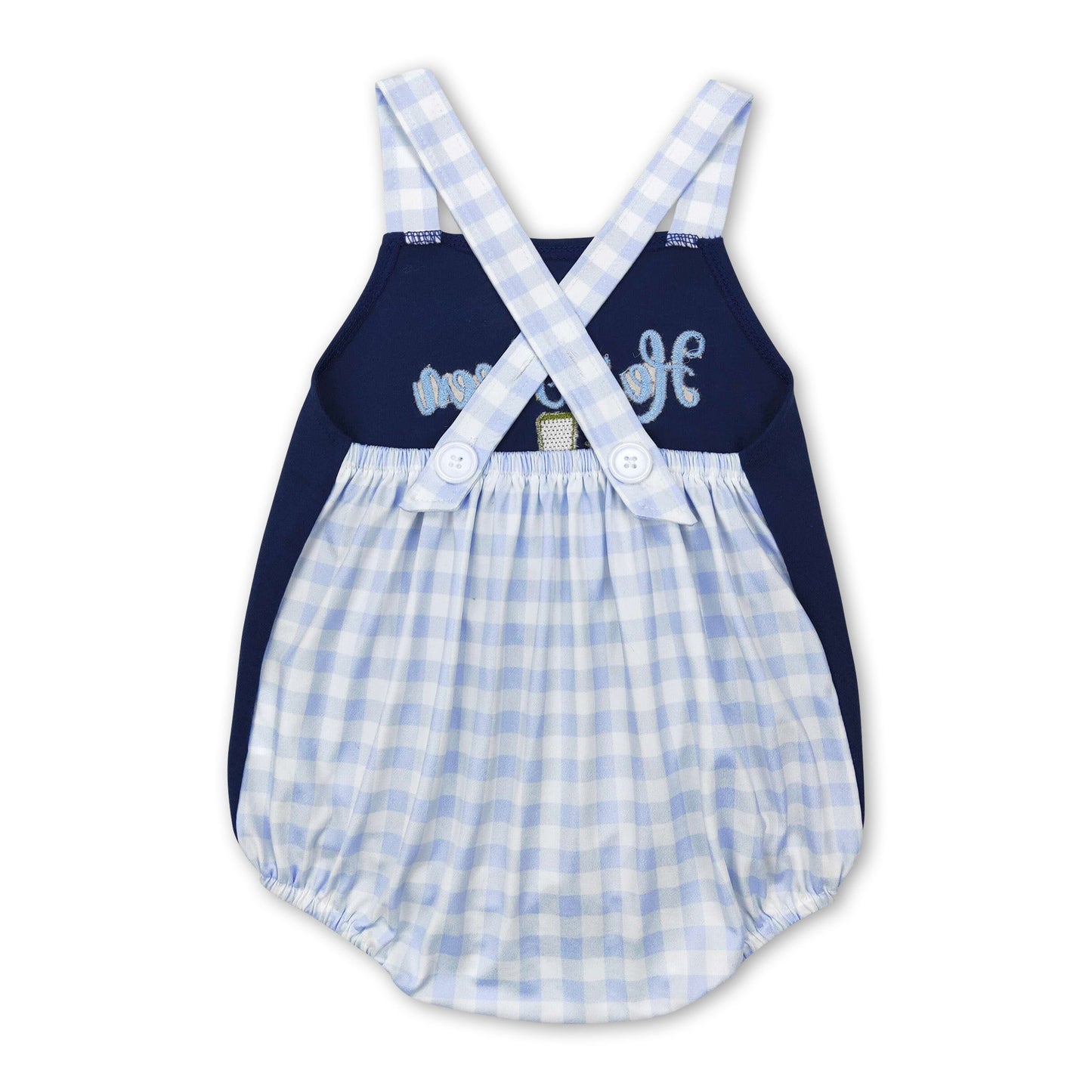 Blue stripe He is risen baby boys easter romper