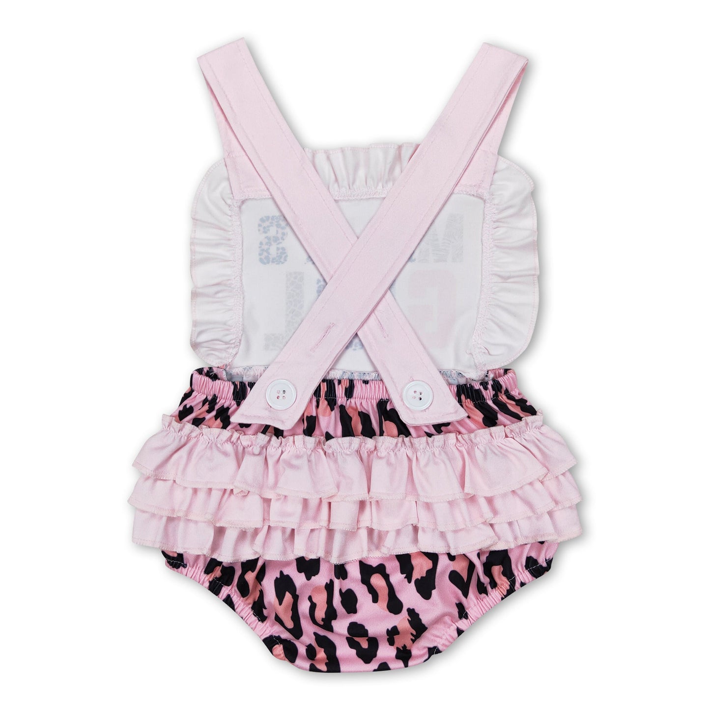 Mama's girl pink leopard bubble baby girls romper