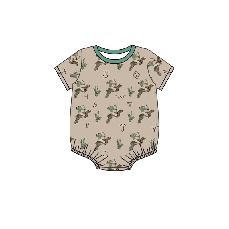 Short sleeves cactus rabbit baby kids easter romper