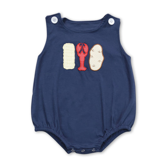 Sleeveless crawfish corn naby baby boys romper