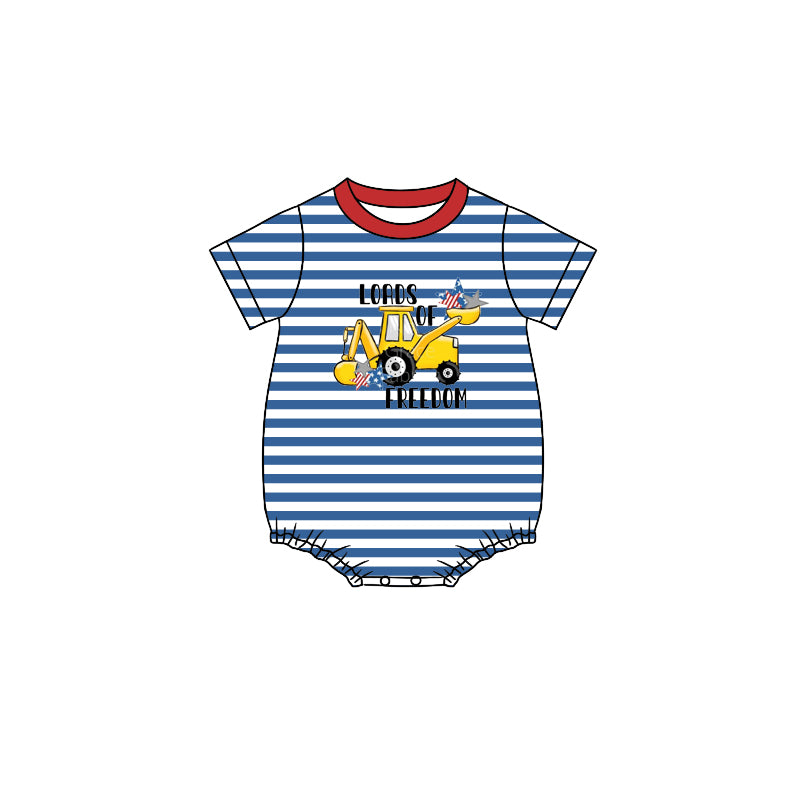 Stripe loads of freedom stripe baby boy 4th of july romper