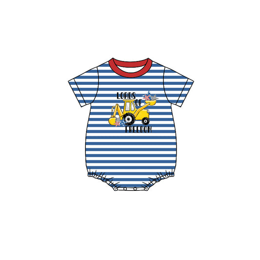 Stripe loads of freedom stripe baby boy 4th of july romper