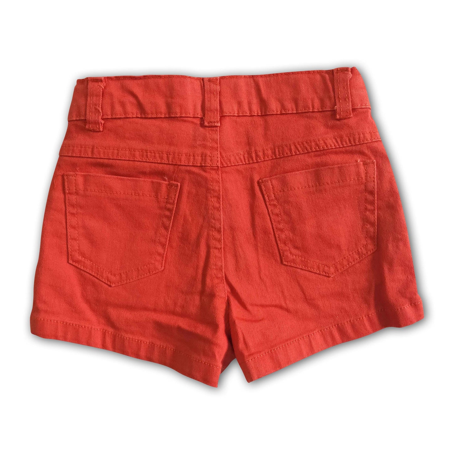 Orange elastic waistband jeans baby girls denim shorts