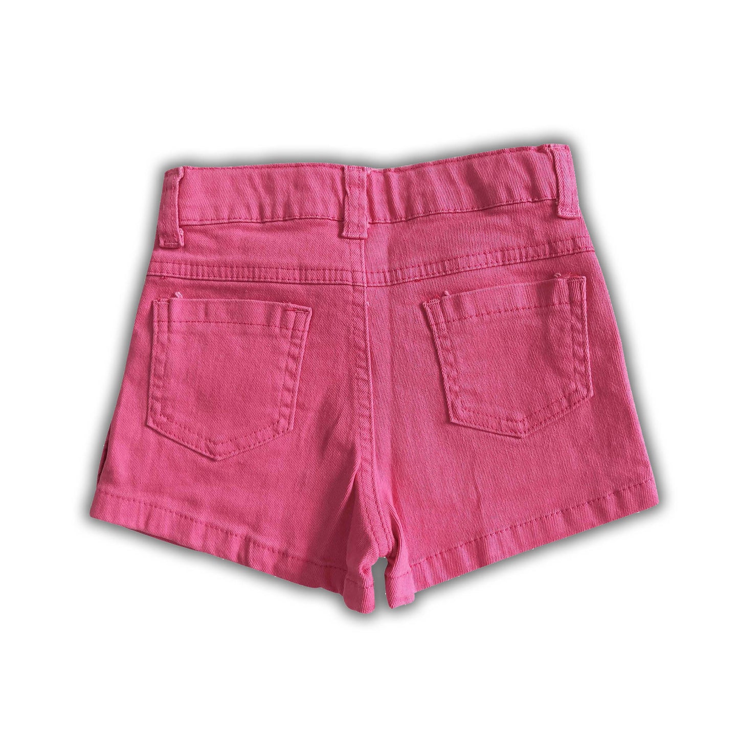 Hot pink elastic waistband jeans baby girls denim shorts