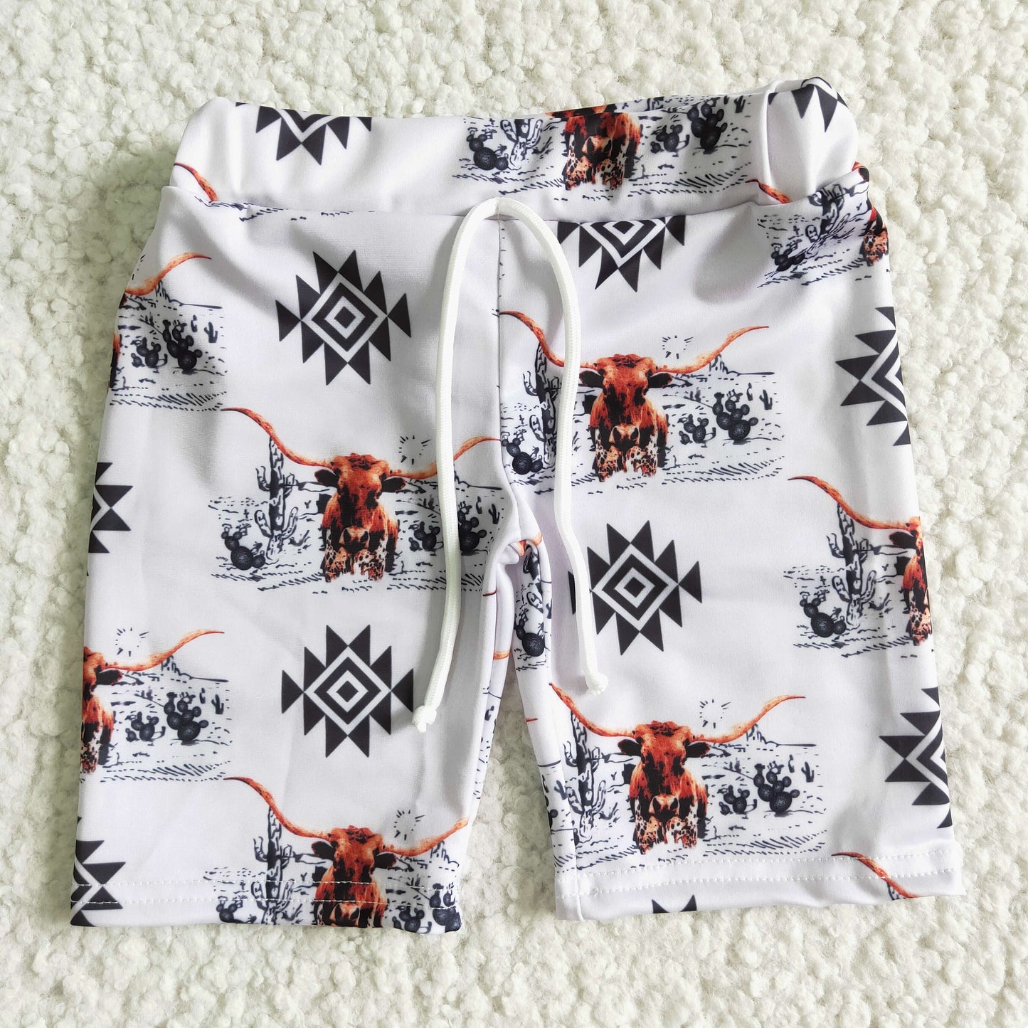 Cow aztec baby boy trunks summer swimsuit