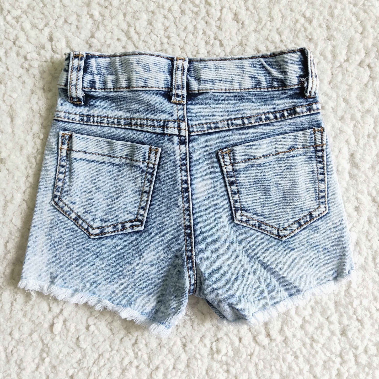 Highland cow denim shorts girls summer jeans