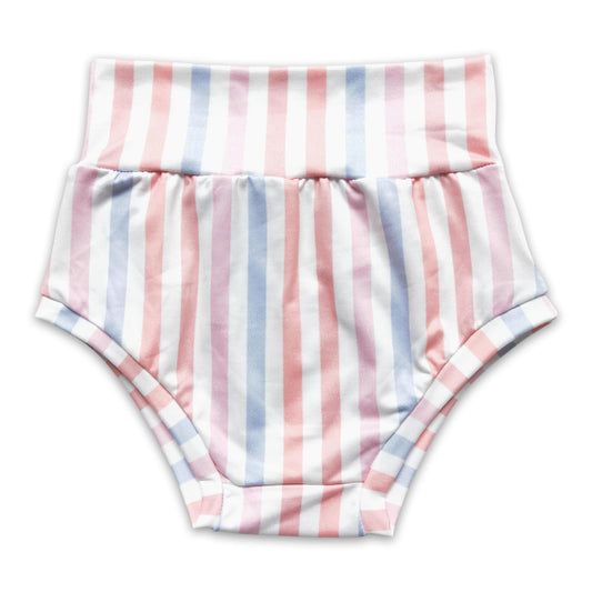 Colorful stripe baby girls bummies