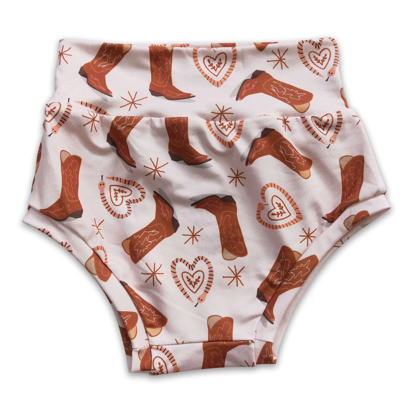 Heart boots baby girls western bummies