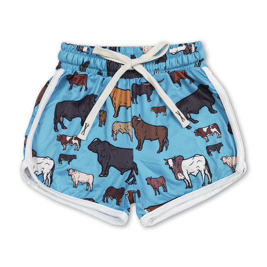 Blue cows baby girls summer shorts